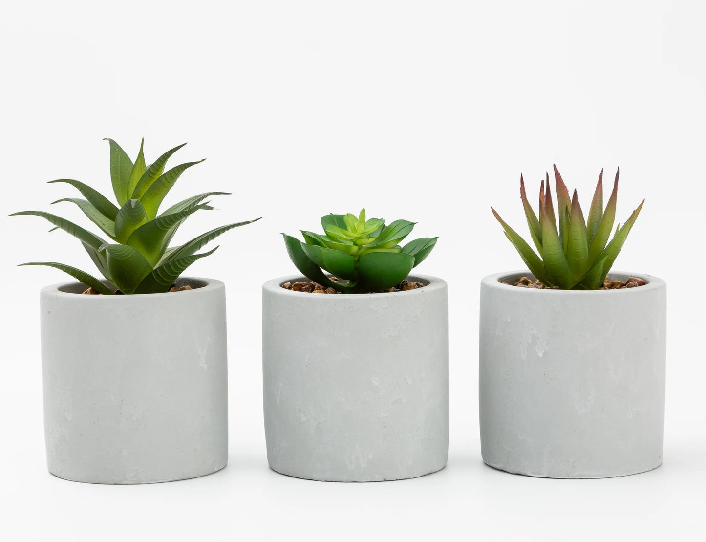 Mainstays 3-Piece Succulent Set in Gray Cement Planters