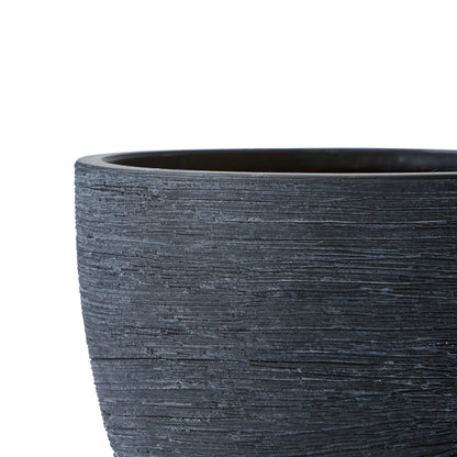 4.5" Textured Matte Ceramic Pot, Black, 1 - Piece
