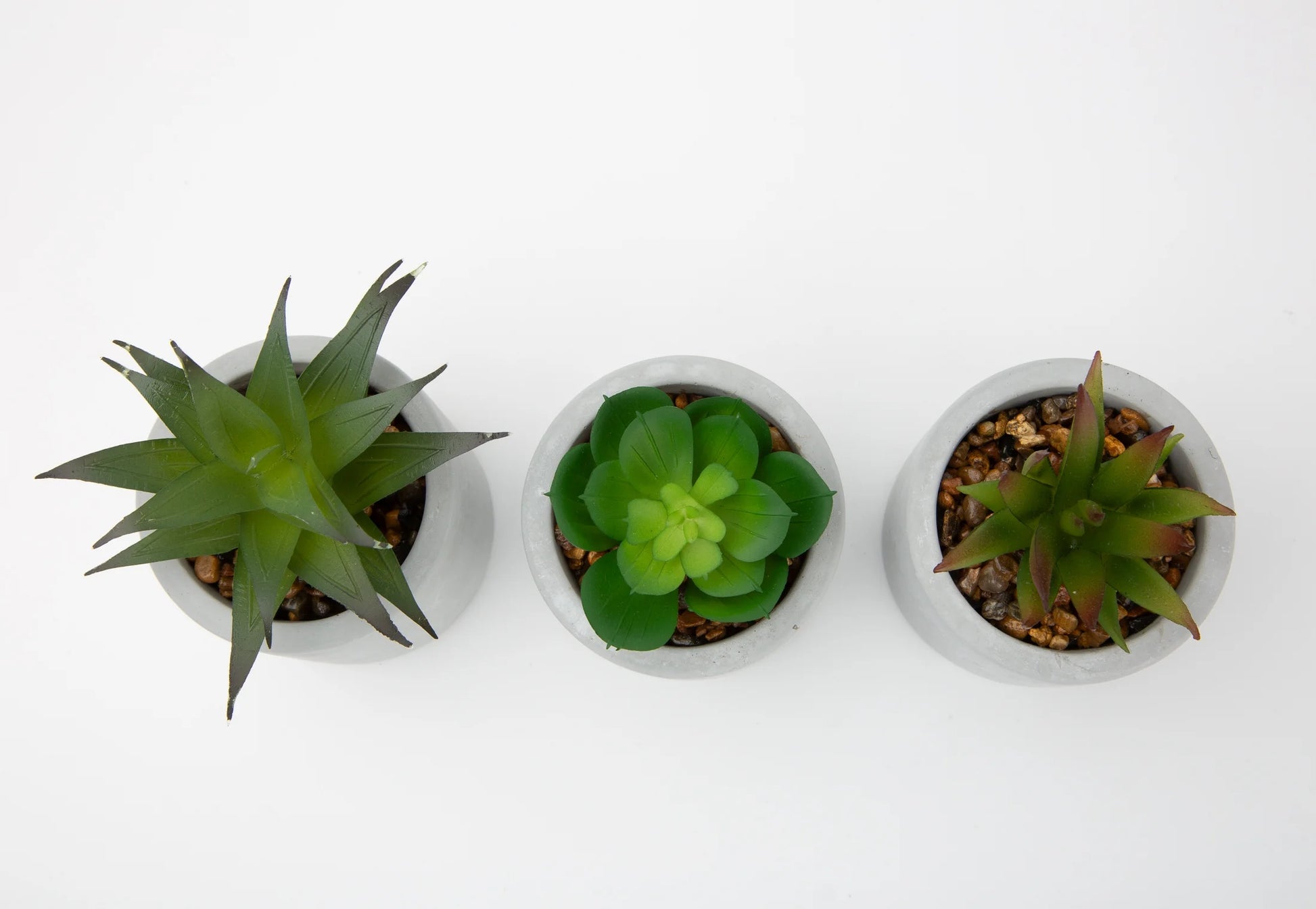Mainstays 3-Piece Succulent Set in Gray Cement Planters