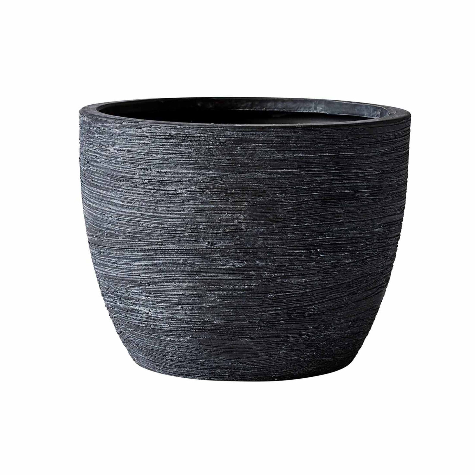 4.5" Textured Matte Ceramic Pot, Black, 1 - Piece